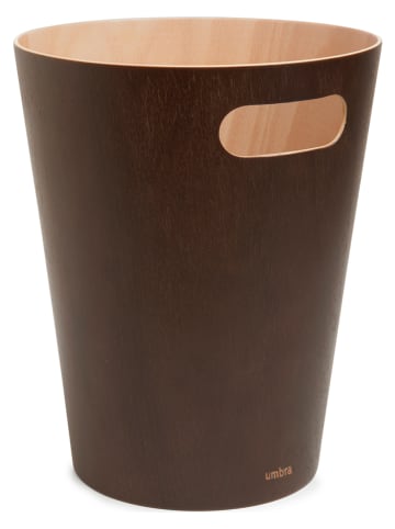 umbra Papierkorb "Woodrow" in Braun - 7,5 l