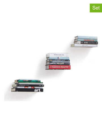 umbra 3er-Set: Wandregale "Conceal" in Silber - (B)13 x (H)14 x (T)14 cm