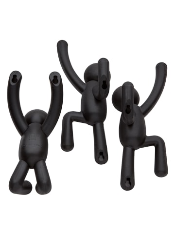 umbra 3er-Set: Wandhaken "Buddy" in Schwarz - (B)8 x (H)18 x (T)7 cm