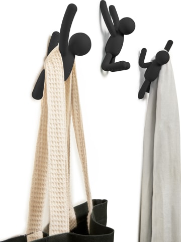 umbra 3er-Set: Wandhaken "Buddy" in Schwarz - (B)8 x (H)18 x (T)7 cm