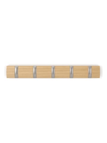 umbra Garderobenleiste "Flip 5" in Hellbraun - (B)51 x (H)6 x (T)3 cm