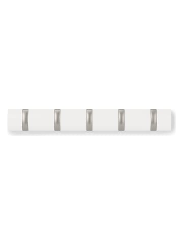 umbra Garderobenleiste "Flip 5" in Weiß - (B)51 x (H)6 x (T)3 cm