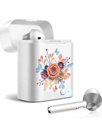 SmartCase Słuchawki bezprzewodowe Bluetooth in-Ear w kolorze biało-srebrnym
