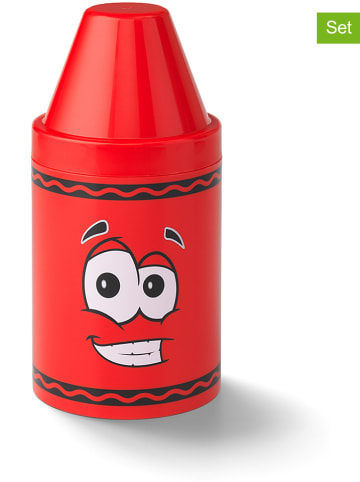 Crayola 2-delige set: opbergboxen rood - (H)20 x Ø 10 cm