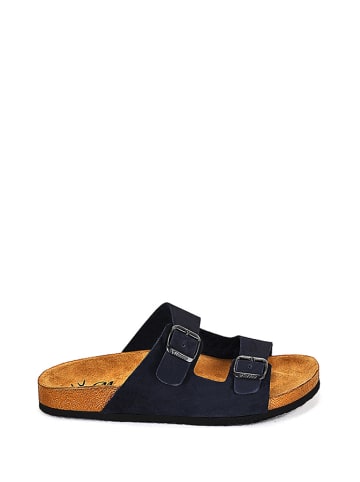 Moosefield Leren slippers zwart