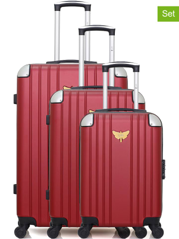 Les P´tites Bombes 3tlg. Hardcase-Trolleyset "Amelie-A" in Bordeaux