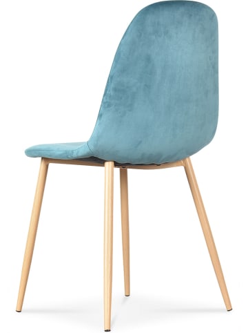Deco Lorrie Krzesła (4 szt.) "Josef" w kolorze błękitnym - 44 x 86 x 50 cm