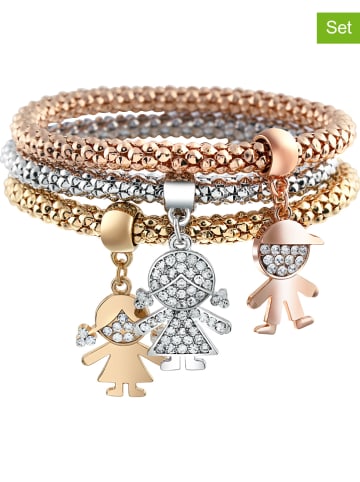 MENTHE À L'O 3-delige set: armbanden met kristallen