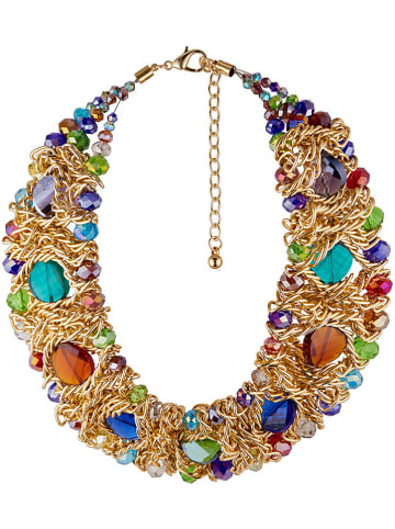 MENTHE À L'O Vergold. Halskette mit Kristallen - (L)40 cm