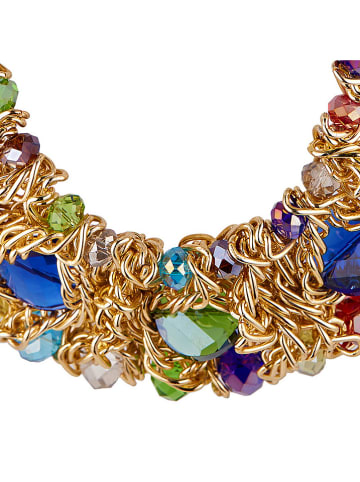 MENTHE À L'O Vergold. Halskette mit Kristallen - (L)40 cm