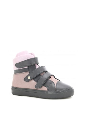 Bartek Leder-Boots in Grau/ Rosa