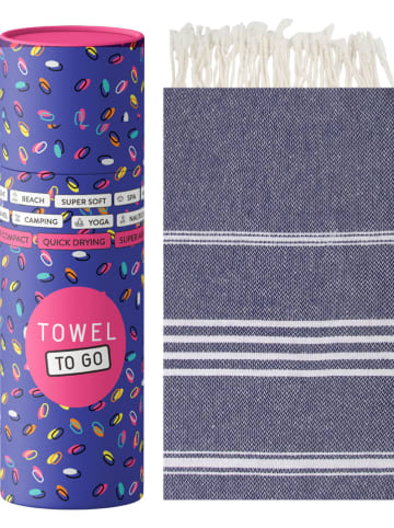Samimi Strandlaken "Towel to Go - Ipanema" donkerblauw - (L)180 x (B)100 cm