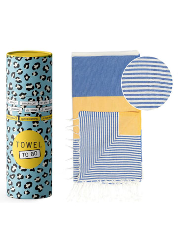 Samimi Ręcznik plażowy "Towel To Go" w kolorze niebiesko-żółtym - 180 x 100 cm
