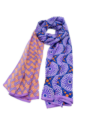 Made in Silk Zijden sjaal paars/meerkleurig - (L)180 x (B)90 cm