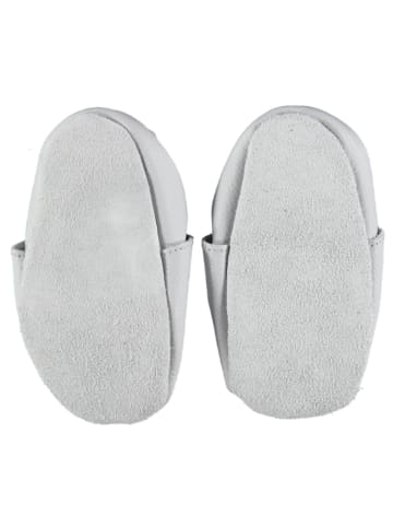 lamino Leder-Krabbelschuhe in Hellgrau/ Dunkelblau