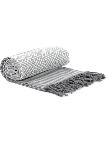 Ottoman Ręcznik hammam "Fenomen" w kolorze szaro-białym - 190 x 105 cm
