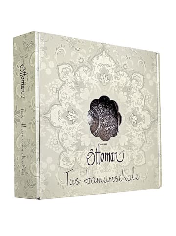 Ottoman Hamamschaal "Tas" zilverkleurig - Ø 17 cm