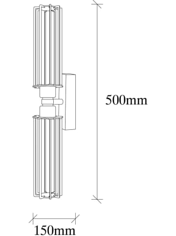 Opviq Wandleuchte "Fellini" in Schwarz - (B)15 x (H)50 cm