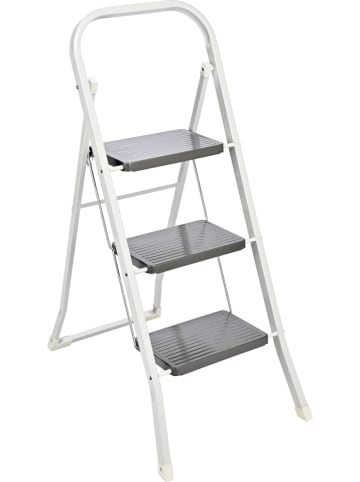 Everysentials Klappleiter in Weiß/ Schwarz - (B)46,5 x (H)105,5 x (T)70,5 cm