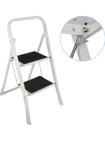 Everysentials Klappleiter in Weiß/ Schwarz - (B)46,5 x (H)81 x (T)55 cm