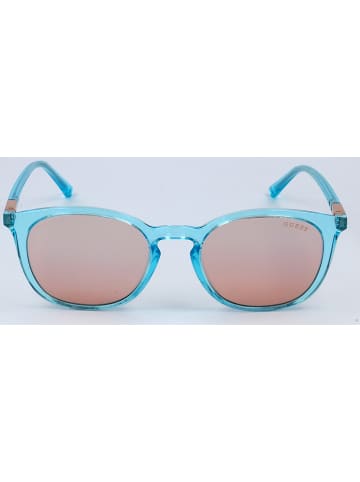 Guess Okulary przeciwsłoneczne unisex w kolorze jasnobrązowo-turkusowym