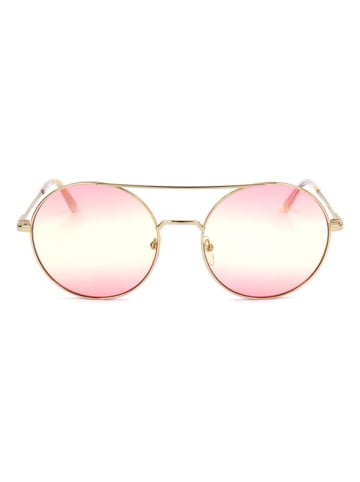 Karl Lagerfeld Damskie okulary przeciwsłoneczne w kolorze złoto-jasnoróżowym