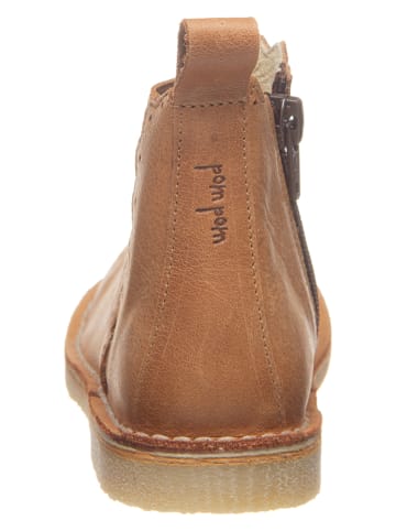 POM POM Leren chelseaboots lichtbruin