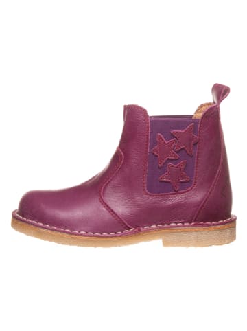 POM POM Leder-Chelsea-Boots "Star" in Violett