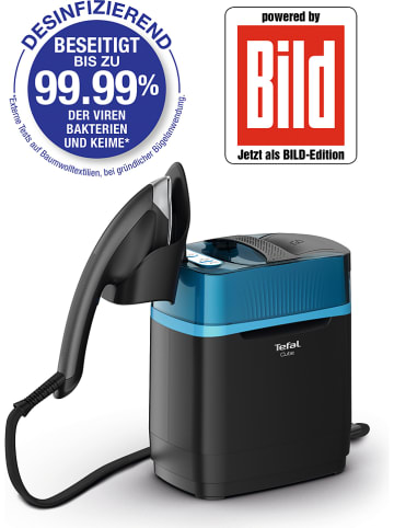Tefal Generator parowy "Cube" w kolorze czarno-niebieskim