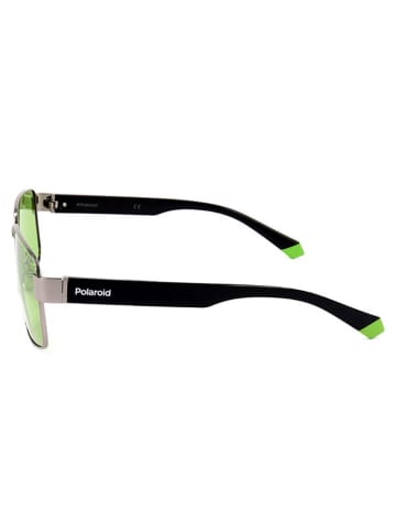 Polaroid Męskie okulary przeciwsłoneczne w kolorze czarno-zielonym