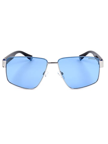 Polaroid Męskie okulary przeciwsłoneczne w kolorze czarno-błękitnym