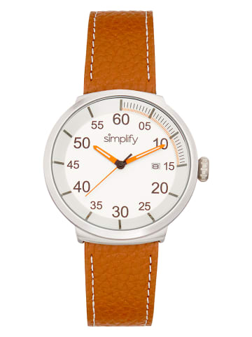 Simplify Quarzuhr "The 7100" in Hellbraun/ Silber
