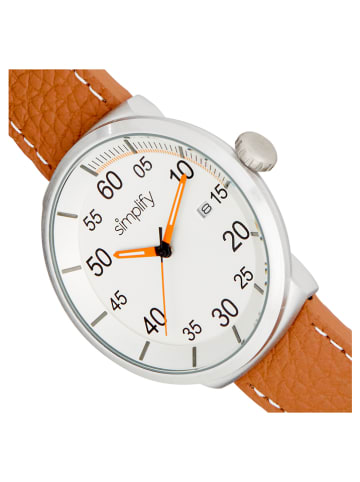 Simplify Quarzuhr "The 7100" in Hellbraun/ Silber