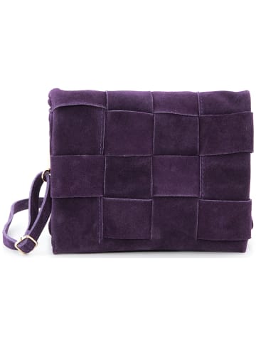 Mia Tomazzi Leren schoudertas "Empoli" paars - (B)23 x (H)17 x (D)5 cm