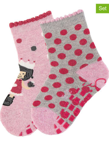 Sterntaler 2er-Set: ABS-Socken "Prinzessin" in Rosa/ Grau