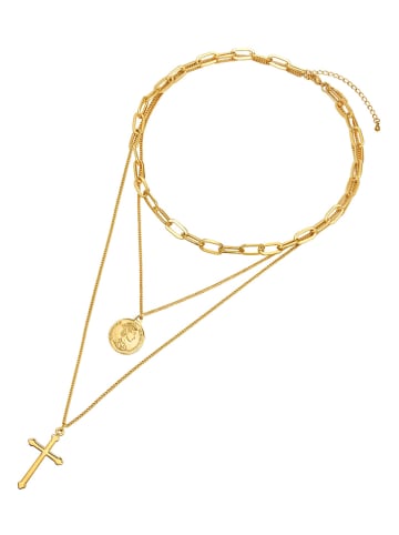 Tassioni Vergold. Halskette mit Schmuckelementen - (L)50 cm