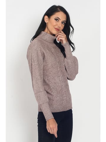 ASSUILI Sweter w kolorze szarobrązowym