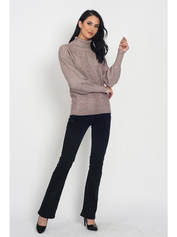 ASSUILI Sweter w kolorze szarobrązowym