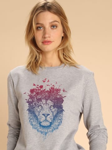 WOOOP Bluza "Floral Lion" w kolorze szarym