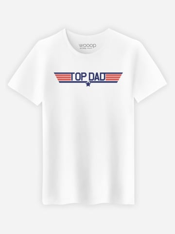 WOOOP Koszulka "Top Dad" w kolorze białym