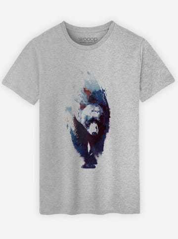 WOOOP Shirt "Blue Bear" in Grau