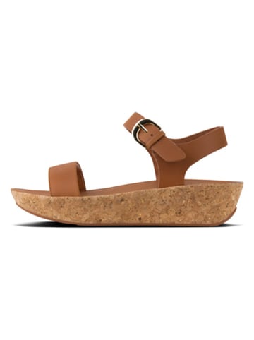 fitflop Leder-Sandaletten in Hellbraun