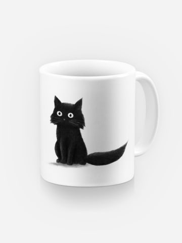 WOOOP Kubek "Sitting Cat" w kolorze biało-czarnym - 330 ml