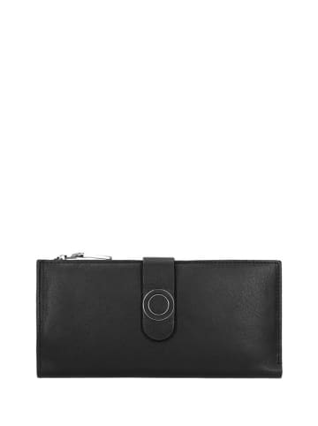 Wojas Leren portemonnee zwart - (B)19 x (H)9,5 x (D)2,5 cm