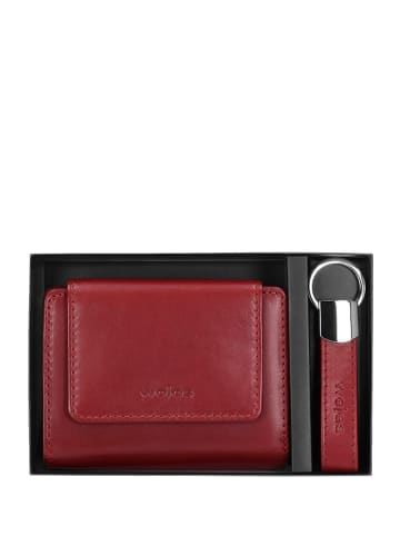Wojas Leren portemonnee rood - (B)12 x (H)9 x (D)3 cm