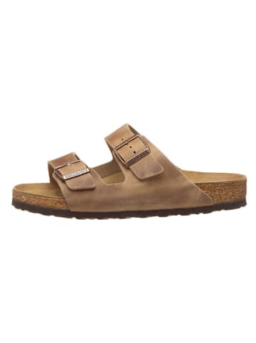 Birkenstock Leder-Pantoletten "Arizona" in Hellbraun - Weite N