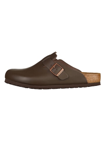 Birkenstock Leder-Clogs "Boston" in Braun - Weite N