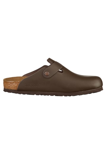 Birkenstock Leder-Clogs "Boston" in Braun - Weite S