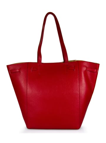 ORE10 Skórzany shopper bag "Stacey" w kolorze czerwonym - 41 x 30 x 13 cm