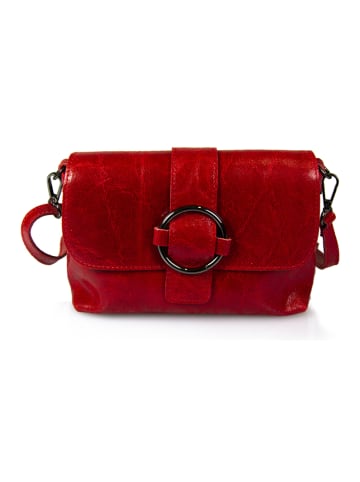 ORE10 Leder-Umhängetasche "Vodo" in Dunkelrot - (B)21 x (H)16 x (T)7 cm